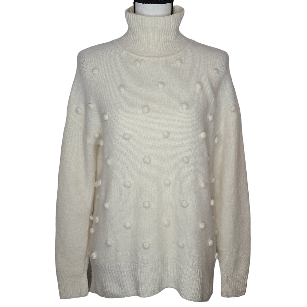 Madewell Snowglobe Bobble Turtleneck Sweater E5170 Small Oversized NWT
